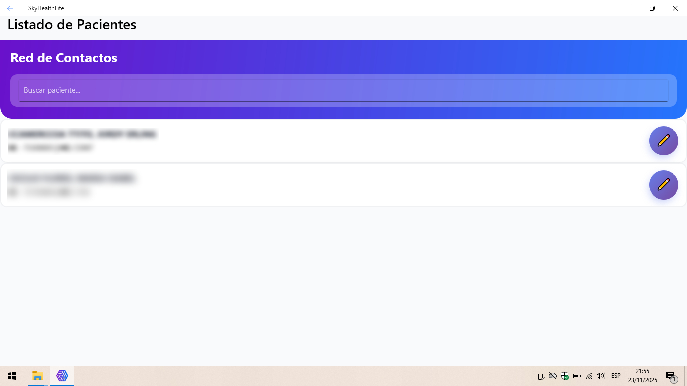 Listado de Pacientes - SkyHealthLite